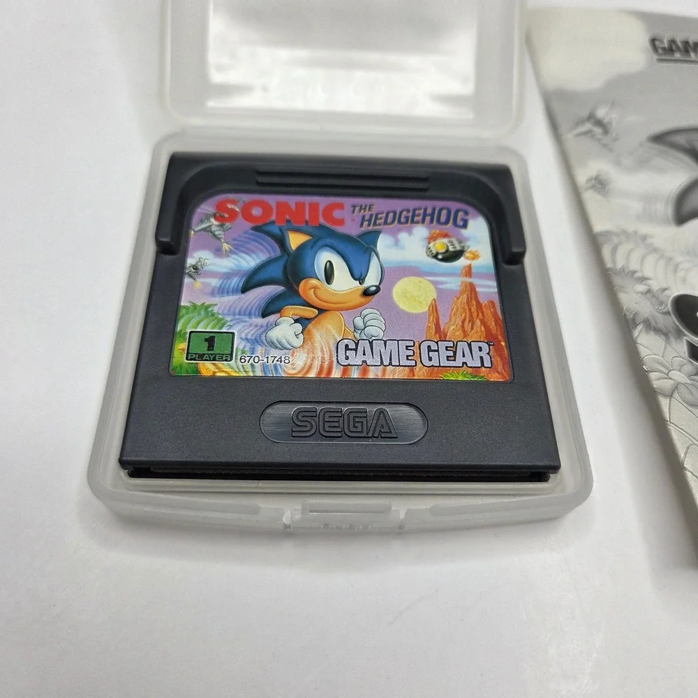 Sega Game Gear Sonic The Hedgehog Video Game Cartridge With Manual Vintage